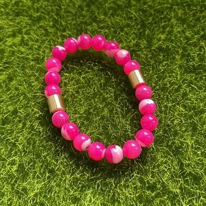 Barbiecore Pink Beaded Bracelet